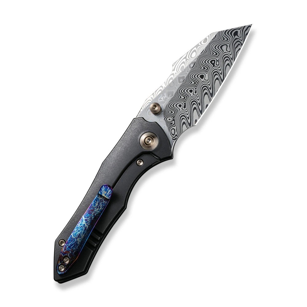 foto WE Knife Zav�rac� n�� WEKNIFE High-Fin Hakkapella 22005-DS1, dama�kov� ocel, titanov� EDC